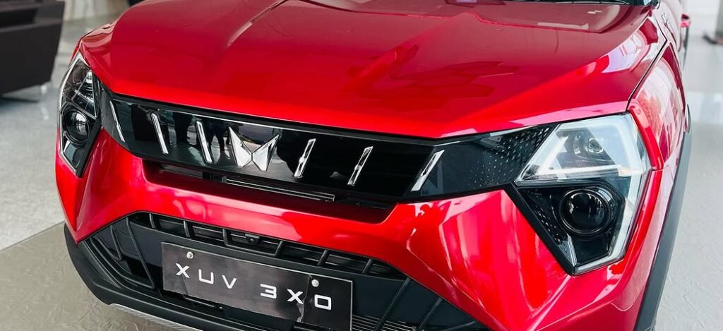 Mahindra XUV 3XO front headlight view