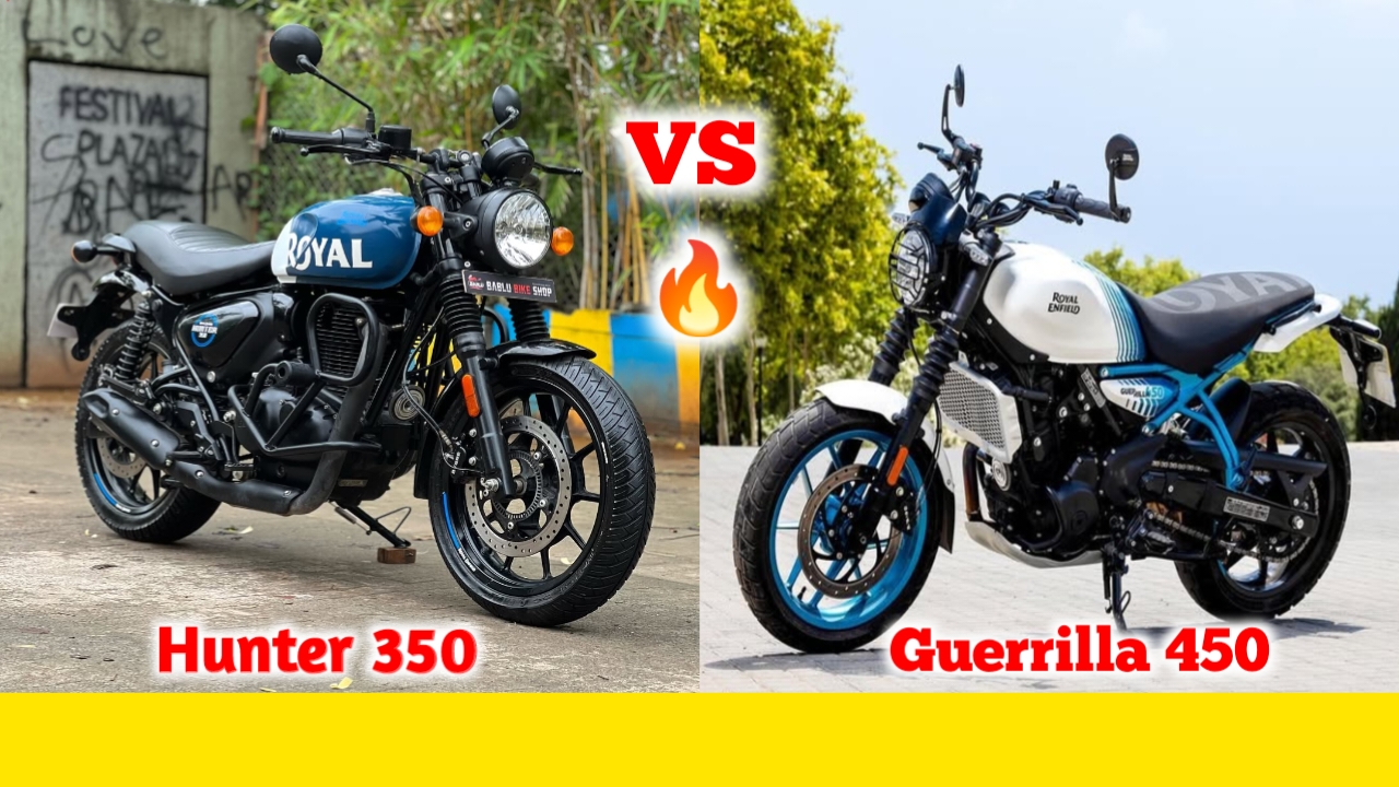Guerrilla 450 vs Hunter 350 bike photo image features